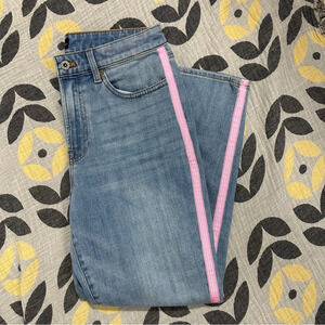 Talbots Modern Ankle jeans, sz 8, pink‎ stripe, spring, casual, date night